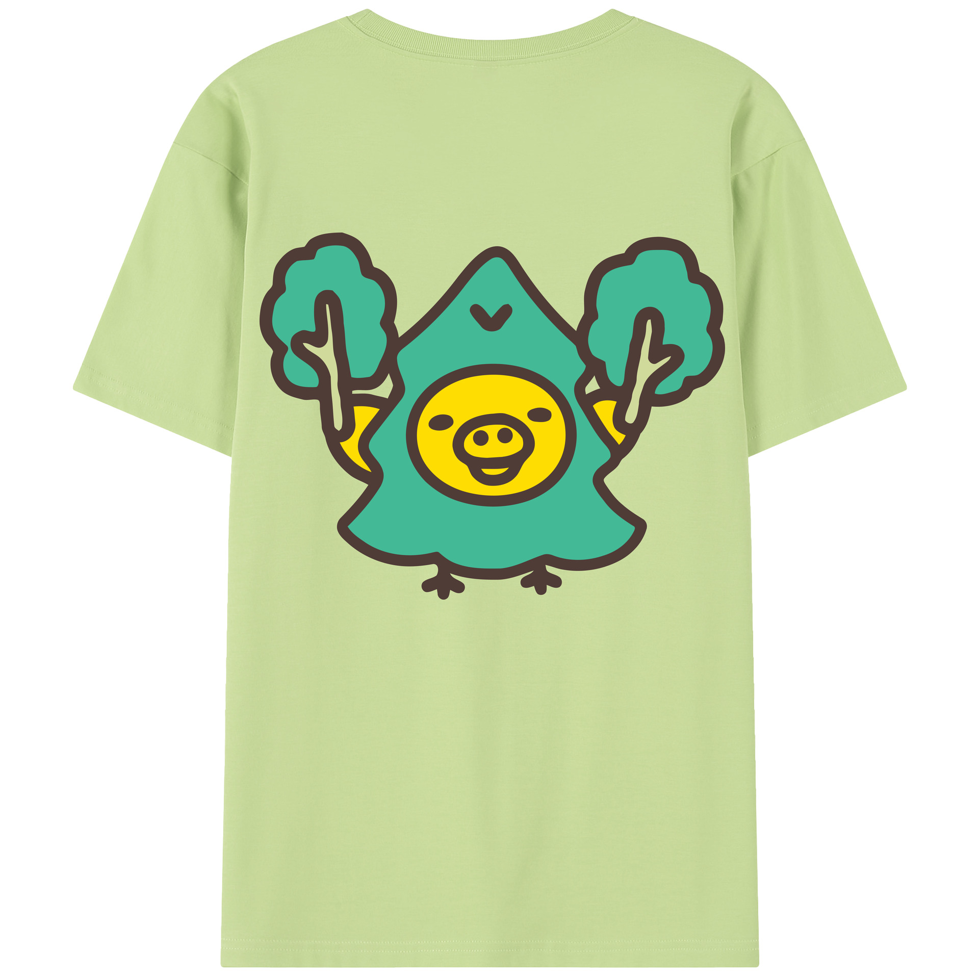 （画像用） リラックマ リラックマ キイロイトリ Rilakkuma Korilakkuma Kiiroitori 綿100％半袖Tシャツ（背面プリント）